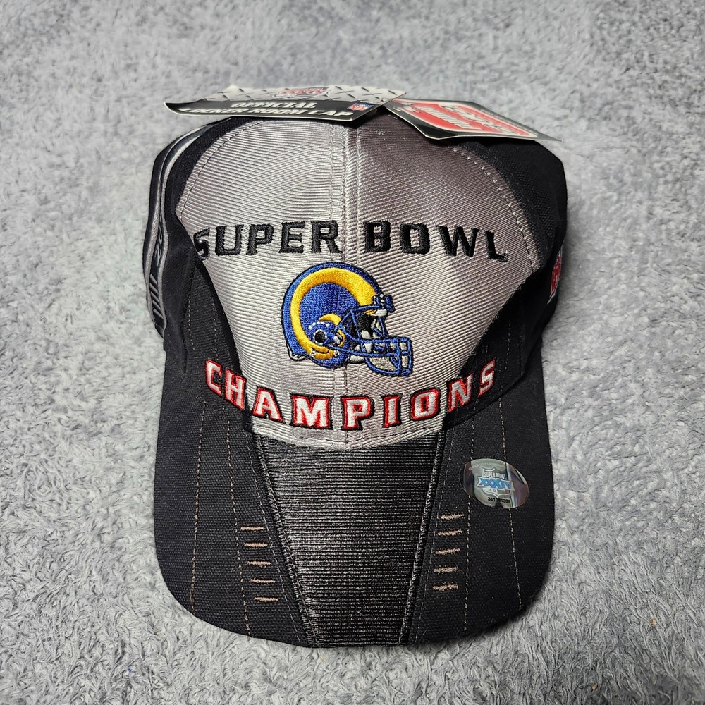 Puma Mens OSFA Super Bowl XXXIV Champions Hat Black Rams Locker Room Cap NWT